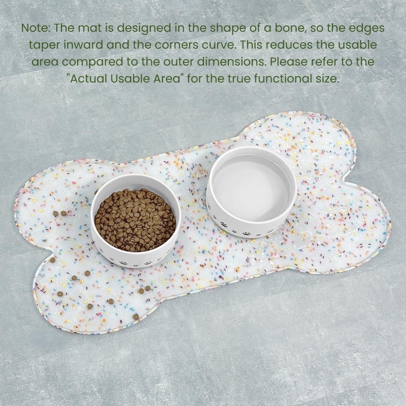 PWTAA Dog Food Mat Anti-Slip Silicone Dog Bowl Mat Thicker Pet Placemat Waterproof Cat Feeder Pad with Raised Edge Puppy Kitten Feeding Mats Suitable Small Medium-Sized Dogs Cats Eating Tray - Image 4