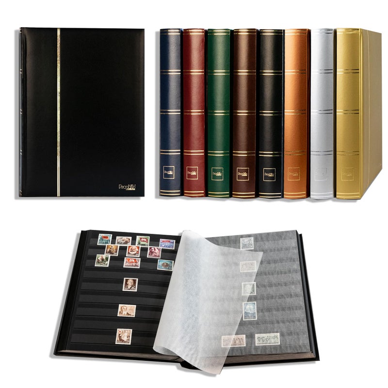 Prophila Collection Prophila Stamp Album Stockbook 60 Black Sides, Leatherette Padded Black Cover - Image 5