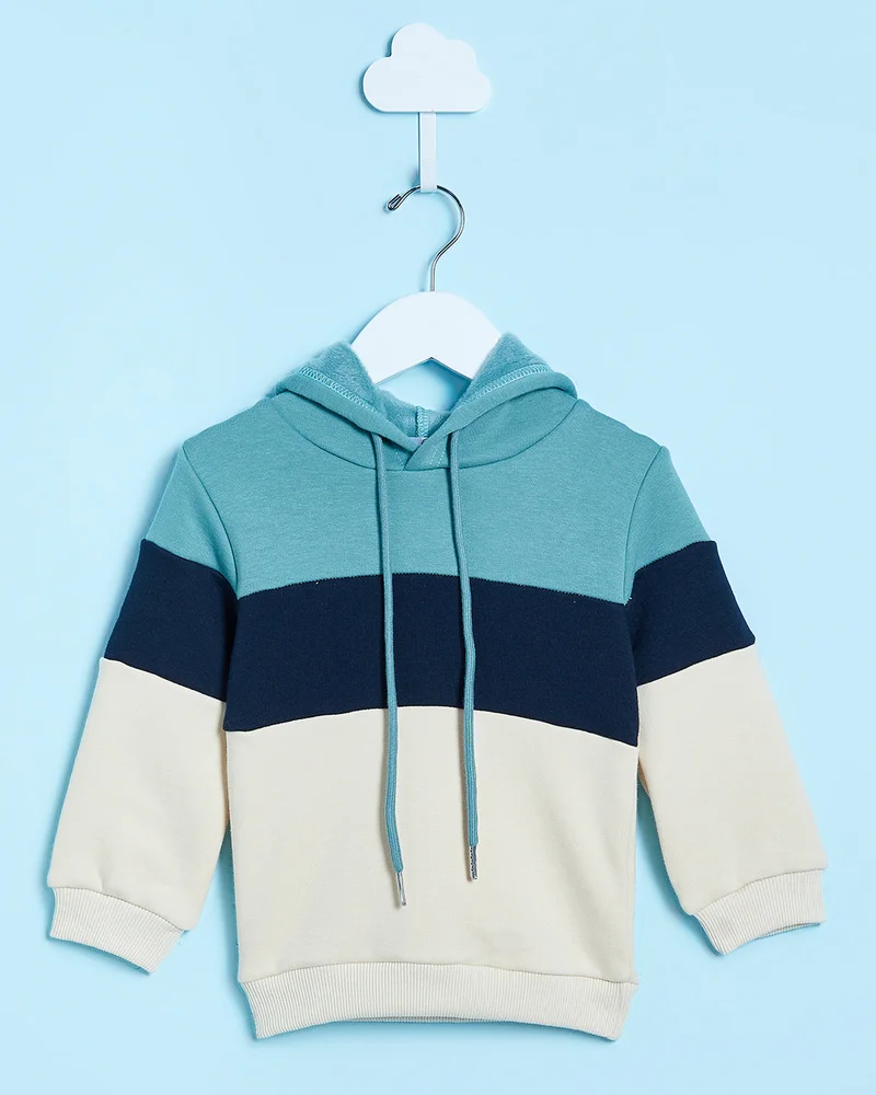 REDTAG Infant Boys Beige Hooded Sweatshirt