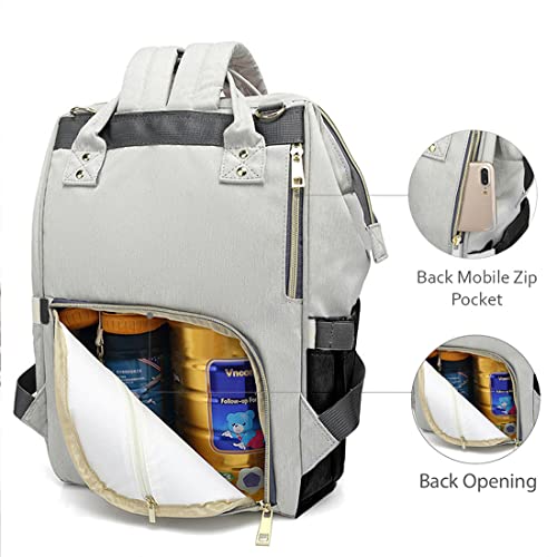 PACKNBUY Stylish Diaper Bag for Mothers for Travel, Hospital Bag for Delivery Women, Maternity Bag with Insulated Bottle Pockets, Spacious and Water Resistant Baby Diaper Bag (Black) - Image 4