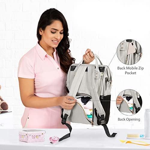 PACKNBUY Stylish Diaper Bag for Mothers for Travel, Hospital Bag for Delivery Women, Maternity Bag with Insulated Bottle Pockets, Spacious and Water Resistant Baby Diaper Bag (Black) - Image 5