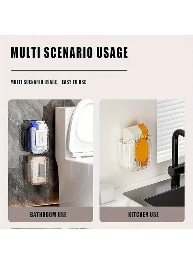 Transparent White Wall Mounted Wet Wipe Dispenser Refillable Bathroom Kitchen Organizer - Image 2