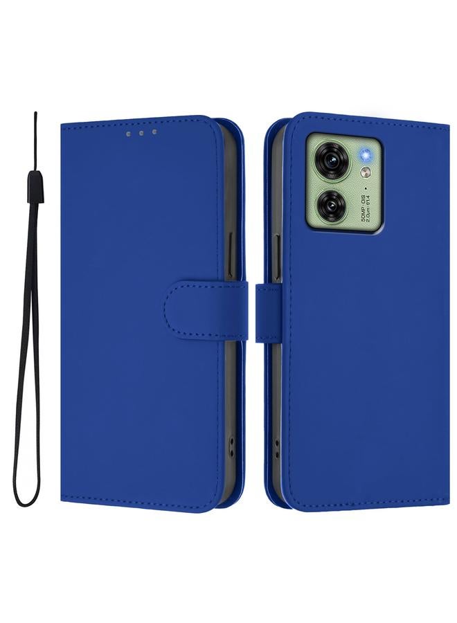 S-TOP Case For Motorola Edge 40 5G Global Skin Feel Solid Color Leather Phone Case with Lanyard - Image 2