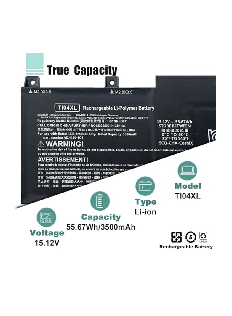 Terabyte Replacement TI04XL Laptop Battery for HP Envy 17-ch 17m-ch 17-cr 17-ch0000 17-ch1000 17-cr0000 17-cr1000 17t-ch000 17t-ch100 17t-cr000 17t-cr1000 17-ch0085ng 17-ch1010nl 17-ch1000sl 17-cr0075ng - Image 2