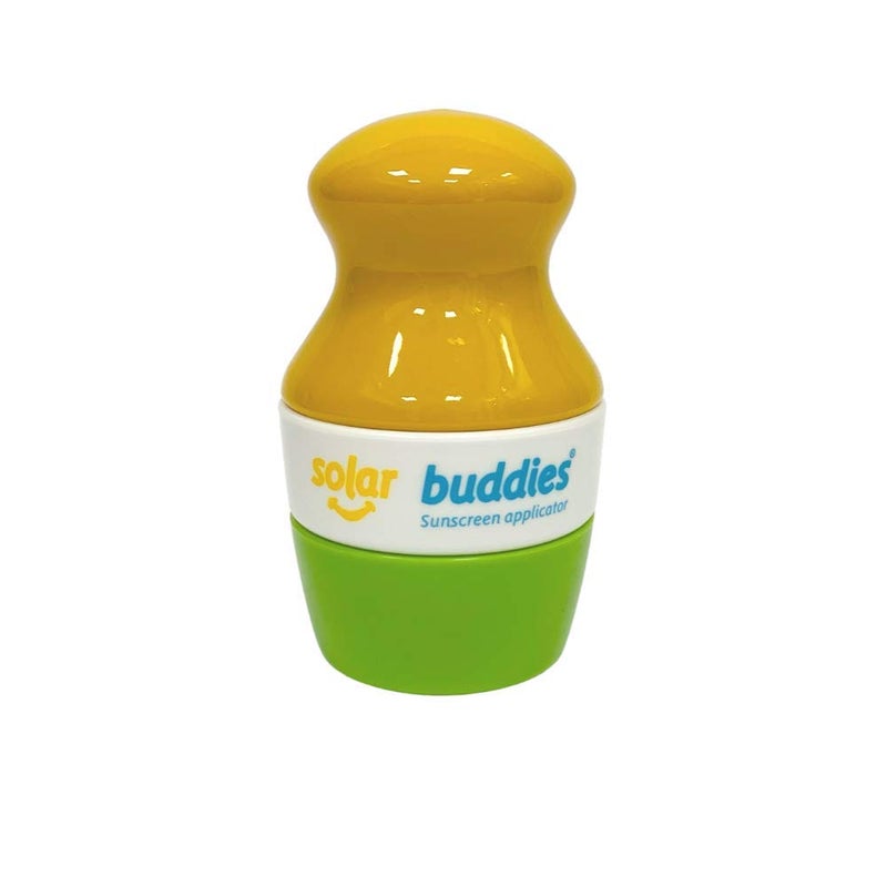 Solar Buddies Sunscreen Applicator - Single Green - Refillable Roll on Sponge Sunscreen, Suncream & Lotion Applicator For Kids, Adults & Families - Holds 3.4fl oz, Perfect Size for Travel - Image 1