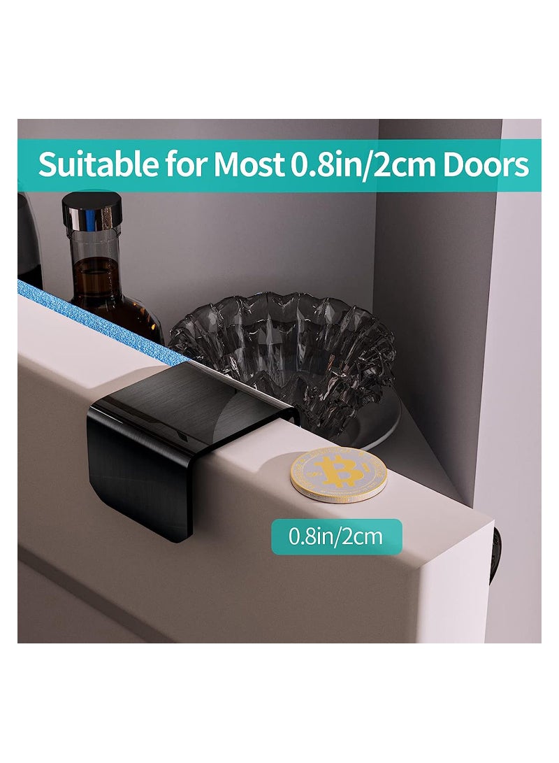 SOLARAE 2 Pack Over the Door Towel Rail, Black Kitchen Towel Holder with Protective Pads, Stainless Steel Kitchen Towel Rail No Drilling, Rustproof Tea Towel Rail for Cabinet Door, 23.5cm - Image 5