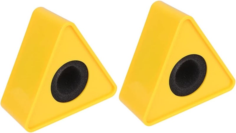 2 Pack Yellow Triangle Microphone Flag 9 8X8 9cm Interview Mic Logo for Stickers Engraving - Image 1