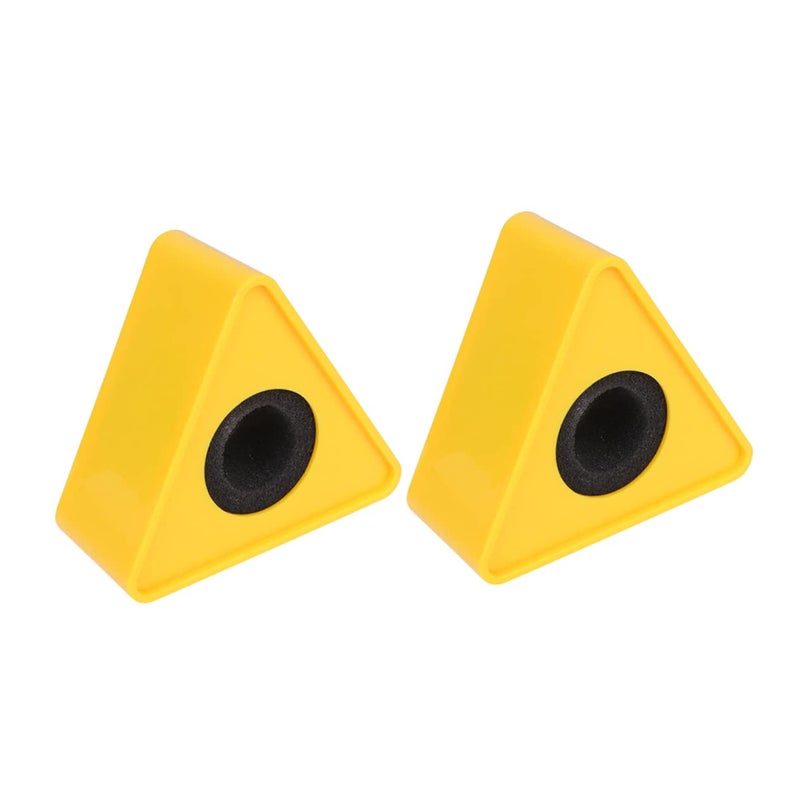 2 Pack Yellow Triangle Microphone Flag 9 8X8 9cm Interview Mic Logo for Stickers Engraving - Image 2