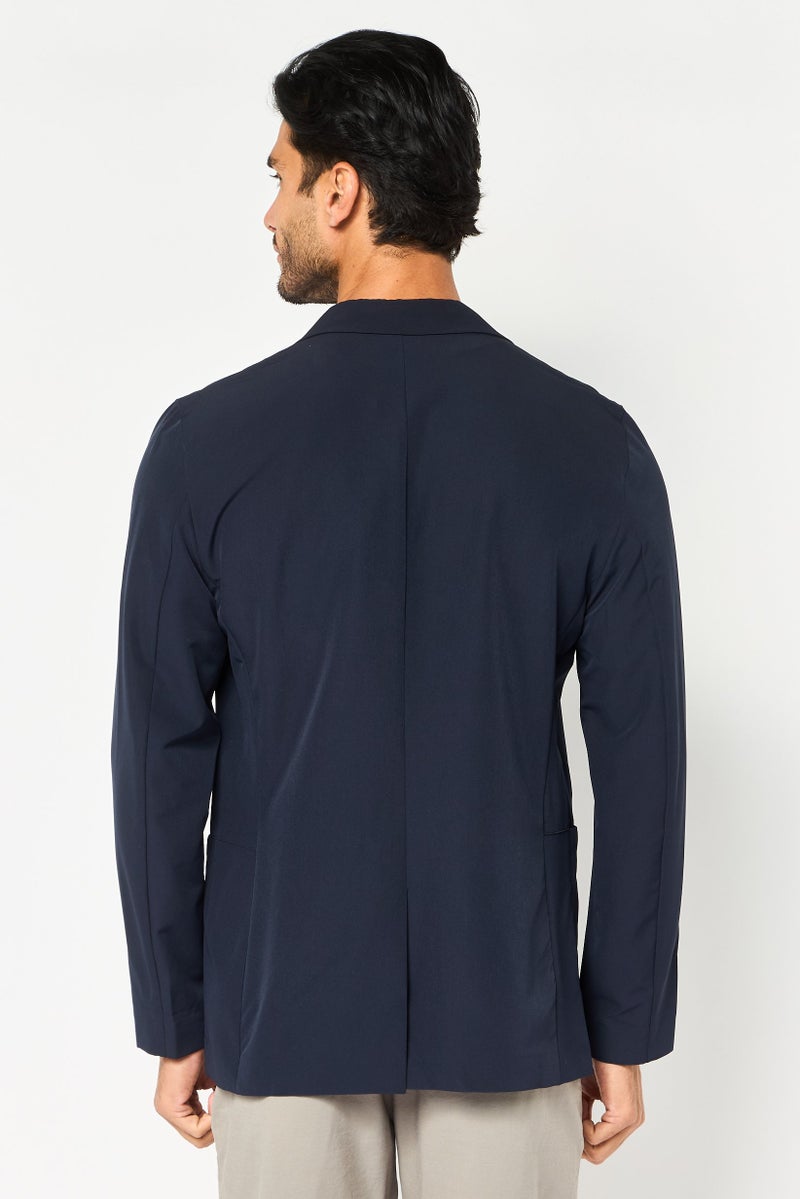 SELECTED Men Regular Fit Solid Long Sleeve Casual Blazer, Navy - Image 2