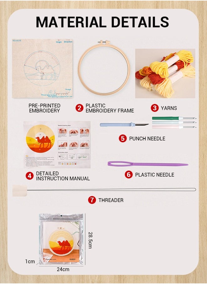 Generic Punch Needle Embroidery Kit for Beginner, Embroidery Starter Kit with Punch Needle Set, Yarns  - Image 4