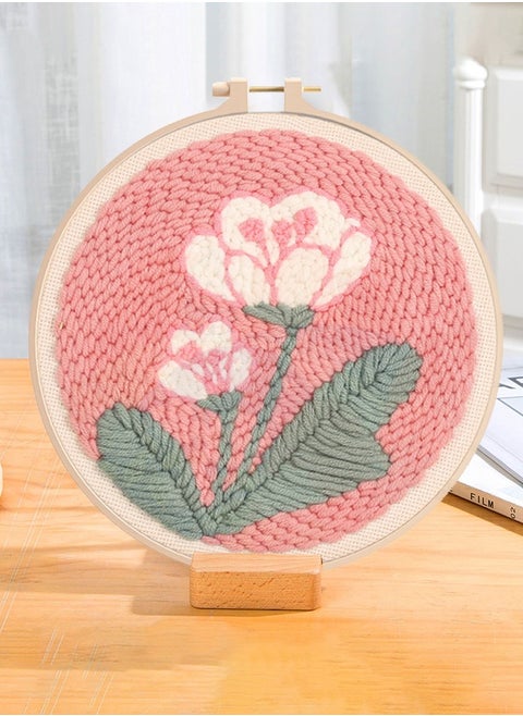 Punch Needle Embroidery Kit for Beginner, Embroidery Starter Kit with Punch Needle Set, Yarns
