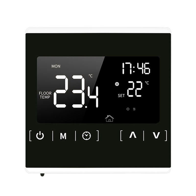 مُنظم حرارة شاشة لمس LCD الذكية منزلية قابلة للبرمجة لنظام التسخين الأرضي الكهربائي - منظم حرارة تحكم درجة الحرارة 85-250V تيار متردد - Image 1