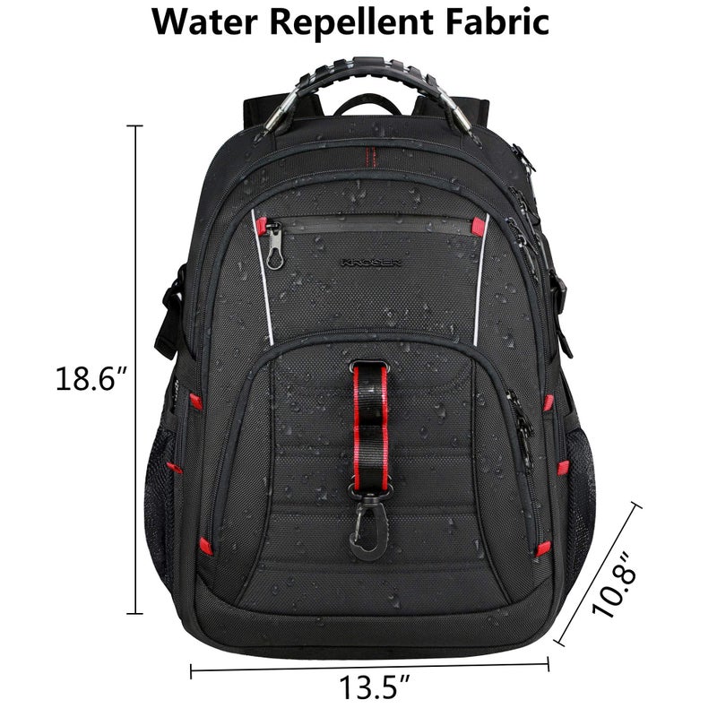 KROSER Travel Laptop Backpack 17.3 inch XL Computer Backpack Stylish College Backpack with RFID Pockets USB Charging Port REFLECTIVE STRIPS Water-Repellent Daypack for Business/Men - Image 2