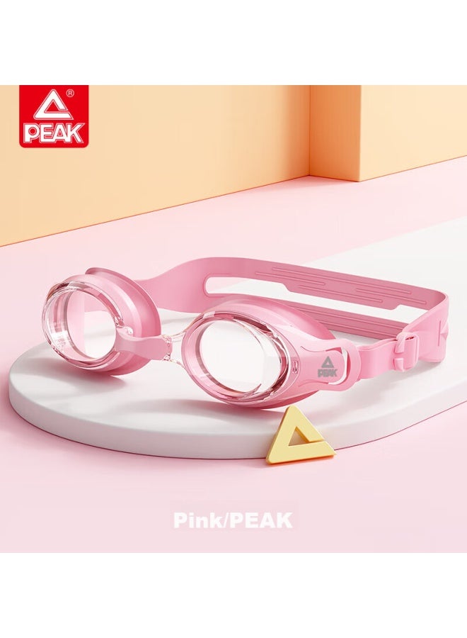 Peak Children's Swimming Goggles, Clear Lens, For Boys And Girls, Professional Waterproof Anti-fog High-definition, For Bathing And Diving, 02 Pink - Image 1