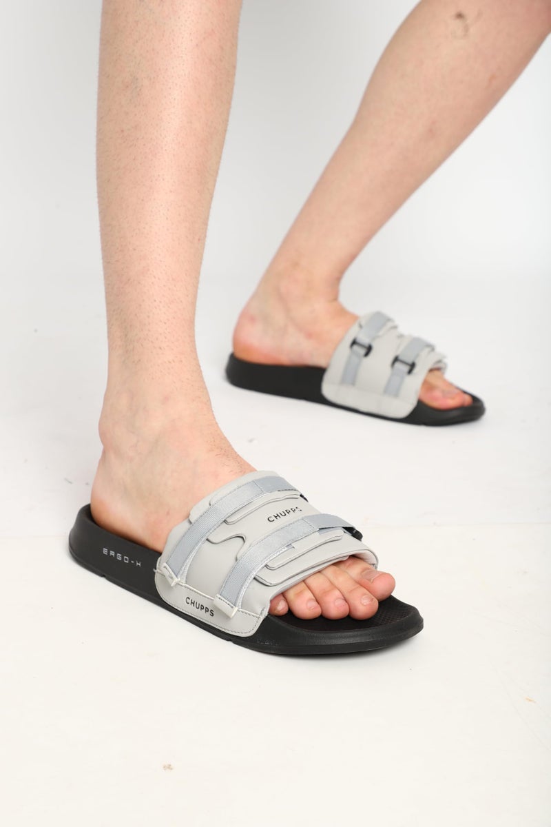 CHUPPS Element Grey & Black Drift Orthopedic Slippers | Soft Footpharma Footbed | Breathable Ventilation Holes | Lightweight Flip Flops | Anti-Skid Chappals for Everyday For Mens - Image 4
