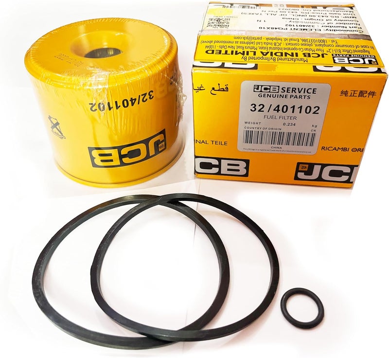 JCB Genuine JCB Fuel Filter Element with O-Rings for Backhoe Models - Image 1