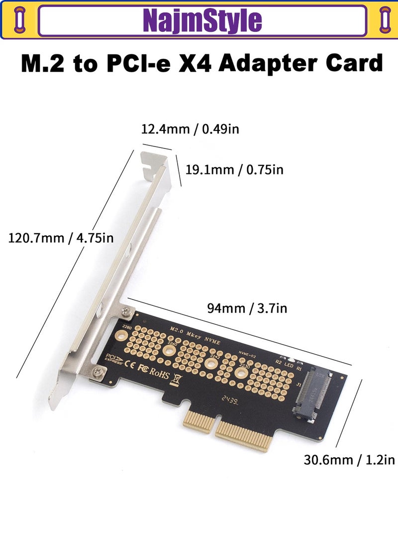 NajmStyle M.2 NVME to PCIe 3.0/4.0 x4 Adapter, M.2 NVME to PCIe 3.0/4.0 x4 Adapter for Supports The 230/2242/2260/2280 SSD of The M.2 NVME Protocol - Image 4