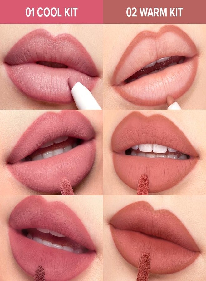 COLORGRAM NUDE BLUR TINT LIP TRIO KIT 01 COOL KIT | K-Beauty Makeup | Soft Matte Lip Stain | Powdery Finish | 2-in-1 Lip & Cheek | Lightweight & Buildable - Image 4