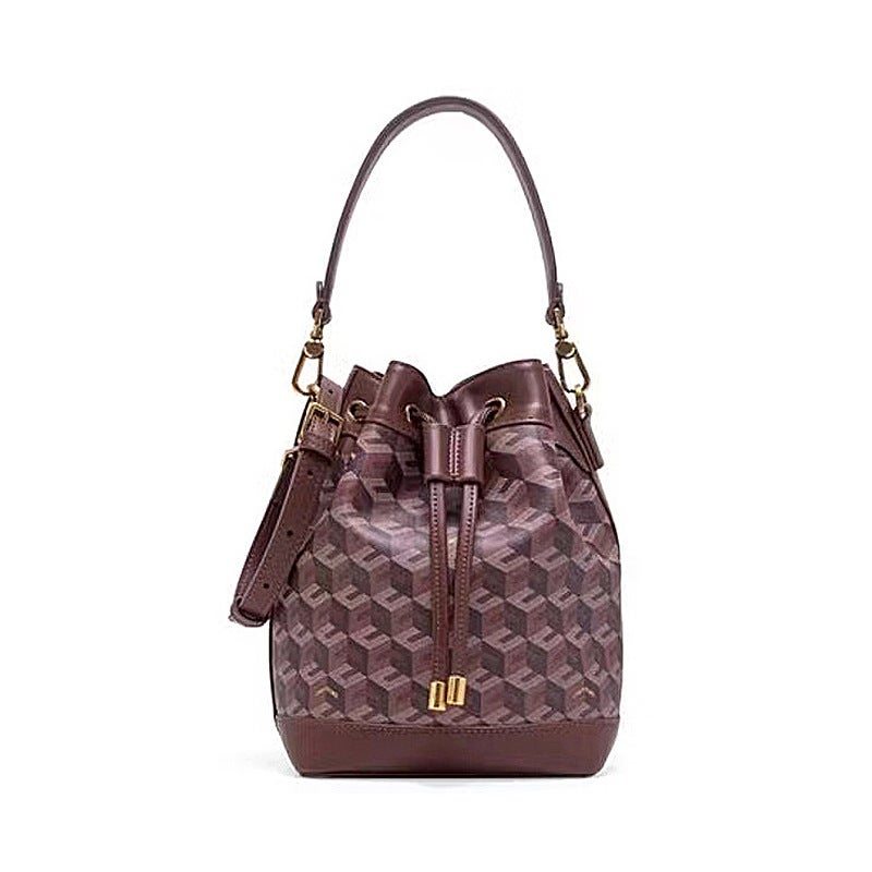 Bucket Bag, Presbyopic Retro Niche Design, Fashionable One-Shoulder Hand-Carrying Cross-Body Large-Capacity Bag, Versatile Handbag For Commuting - Image 1