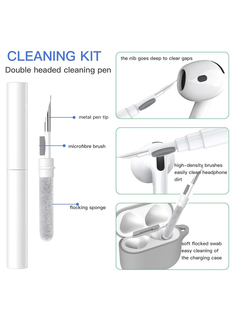 QIRG Silicone Case Set for AirPods 5/AirPods 4 Protective Cover with Lanyard/Keychain/Cleaner Kit/Ear Tips (Gray, Enhanced) - Image 3