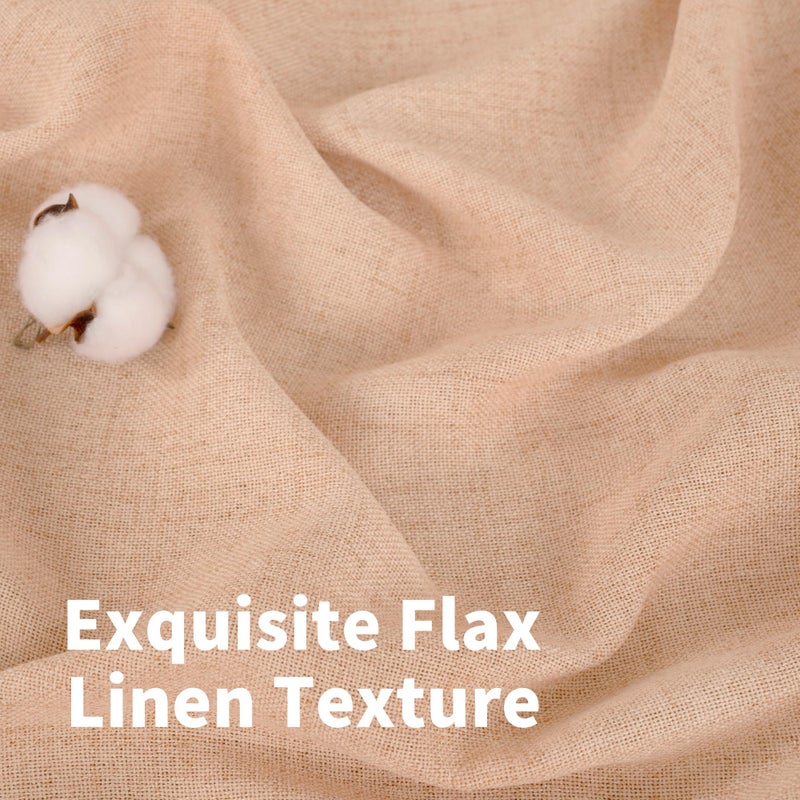 YoungsTex Linen Curtains 84 Inches Length for Living Room  Light Filtering Textured Bronze Grommet Window Drapes for Bedroom Office Hotel Decorative  Peach  52 x 84 Inch  2 Panels - Image 4