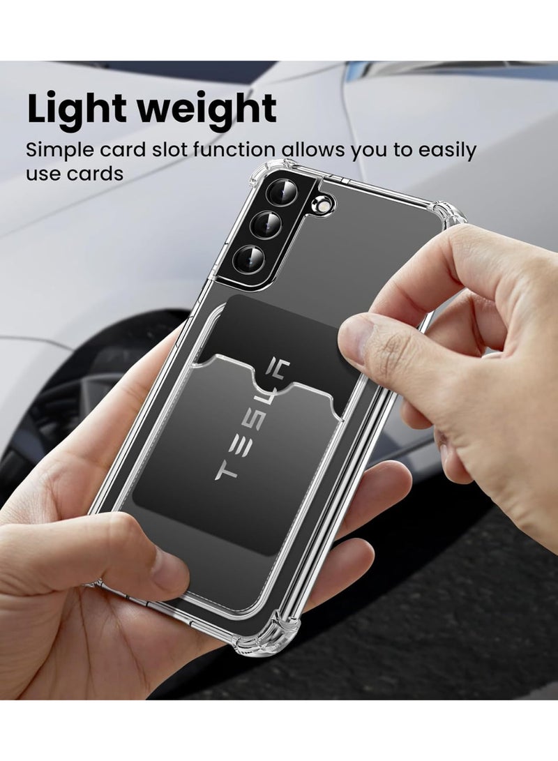 Shockproof Clear Case with Card Wallet Compatible with Samsung Galaxy S24 Ultra  - Image 2