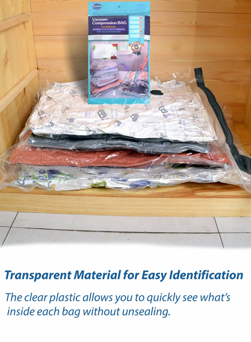 Pack of 5 Vacuum Compression Storage Bags 60x80cm Extra Large Space Saver Bags with Double Seal and Air Valve for Quilts Clothes Pillows Bedding Waterproof Dustproof Mold and Insect Resistant Reusable and Eco-Friendly  - Image 3