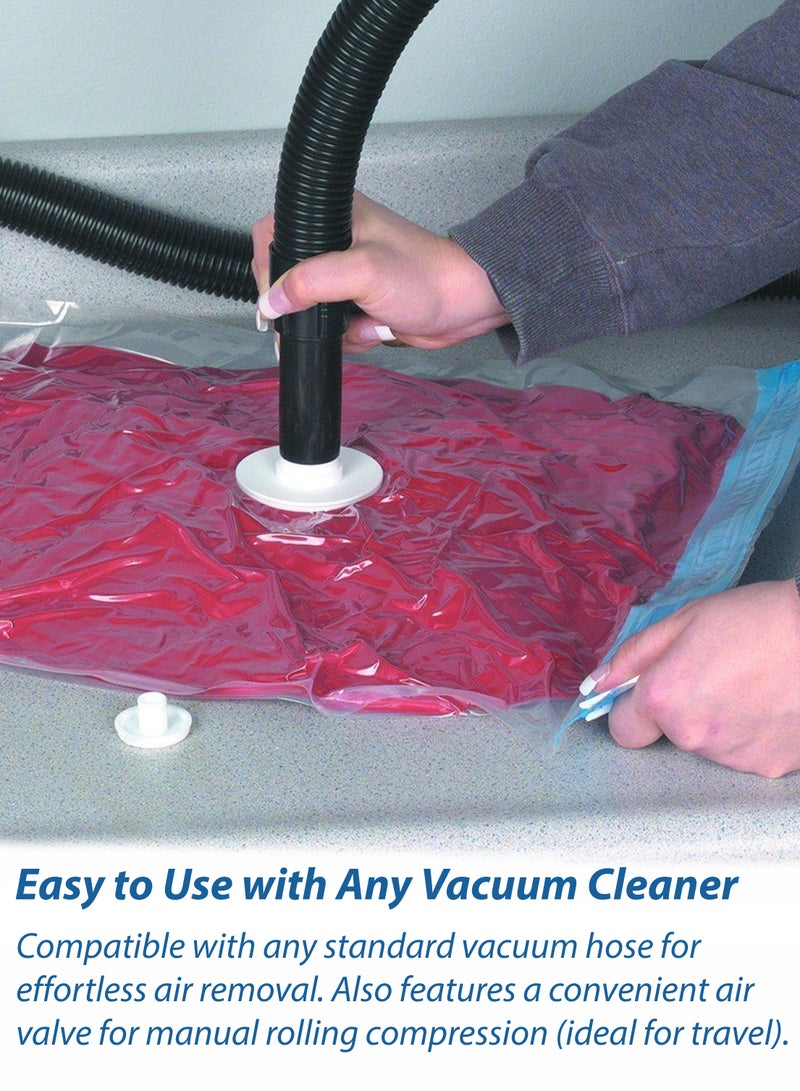 Pack of 5 Vacuum Compression Storage Bags 60x80cm Extra Large Space Saver Bags with Double Seal and Air Valve for Quilts Clothes Pillows Bedding Waterproof Dustproof Mold and Insect Resistant Reusable and Eco-Friendly  - Image 4