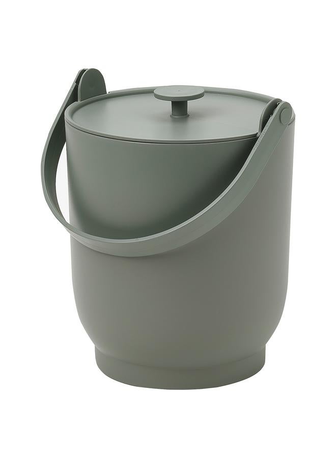 Zaboon Bin With Lid For Organic Waste, Grey-Green, 4 L - Image 1