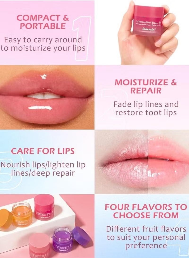 lakerain Lip Sleeping Mask Overnight Lip Mask Moisture and Collagen Booster Lip Mask Day and Night Repair Lip Balm for Improves Dryness and Cracked Lip Scrubs Lip Plumper Oil Tinted Lip Balm 04 - Image 2