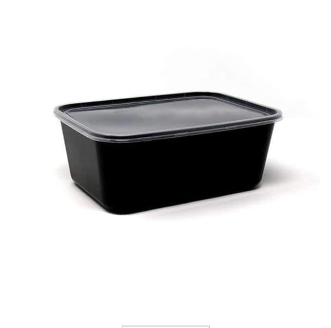 SURAKO COLLECTIONS Black container with lead for Food storage microwave safe kitchen storage Reusable plastic containers for food delivery Fridge storage container Sq500 ml Pack of 15 - Image 3
