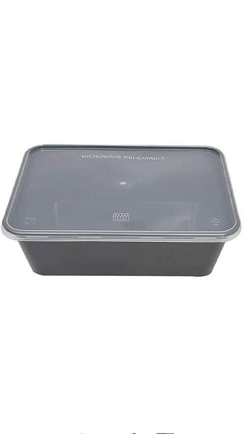 SURAKO COLLECTIONS Black container with lead for Food storage microwave safe kitchen storage Reusable plastic containers for food delivery Fridge storage container Sq500 ml Pack of 15 - Image 2