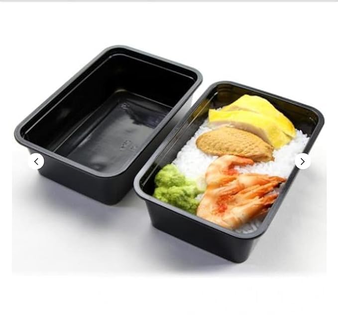 SURAKO COLLECTIONS Black container with lead for Food storage microwave safe kitchen storage Reusable plastic containers for food delivery Fridge storage container Sq500 ml Pack of 15 - Image 4