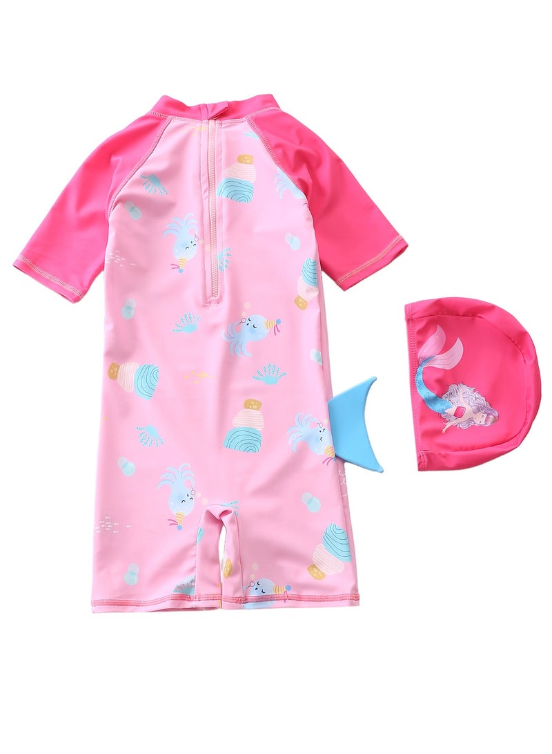 Y&D 2 piece children's swimsuit girl baby one piece surfing suit baby swimming pool girl swimsuit 90-100 cm - Image 2