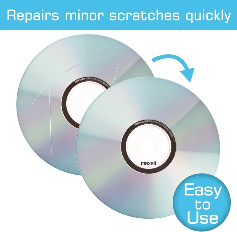 Maxell Maxell 190510 Disc Scratch Cleaner  Repair Kit for CDDVD  Eliminates Disc Skipping  Sound Loss Repairs Minor Scratches Quickly  Effectively  Repairs Up to 2 Discs  Easy to Use - Image 2