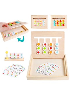 kizh Montessori Learning Toys Slide Puzzle Color & Shape Matching Brain Teasers Logic Game Montessori Educational Wooden Toys For Ages 2 3 4 5 6 Years Old Toddlers Kids Child Travel Toys  - Image 2