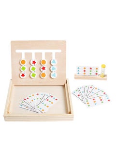 kizh Montessori Learning Toys Slide Puzzle Color & Shape Matching Brain Teasers Logic Game Montessori Educational Wooden Toys For Ages 2 3 4 5 6 Years Old Toddlers Kids Child Travel Toys  - Image 5