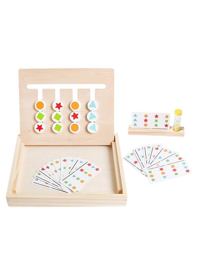 kizh Montessori Learning Toys Slide Puzzle Color & Shape Matching Brain Teasers Logic Game Montessori Educational Wooden Toys For Ages 2 3 4 5 6 Years Old Toddlers Kids Child Travel Toys  - Image 5