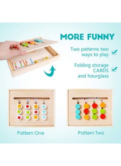 kizh Montessori Learning Toys Slide Puzzle Color & Shape Matching Brain Teasers Logic Game Montessori Educational Wooden Toys For Ages 2 3 4 5 6 Years Old Toddlers Kids Child Travel Toys  - Image 3