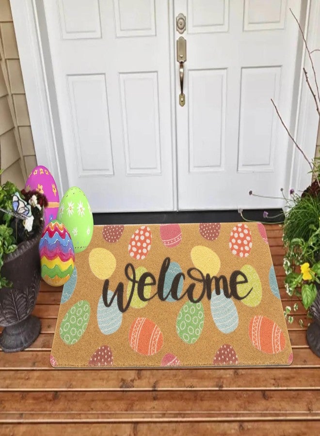 Eohak Easter-Welcome-Doormat Outdoor-Entrance Colorful Easter Eggs Front Door Mat Funny Easter Doormat 17 X 29 Inch - Image 3
