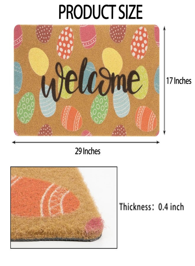 Eohak Easter-Welcome-Doormat Outdoor-Entrance Colorful Easter Eggs Front Door Mat Funny Easter Doormat 17 X 29 Inch - Image 5