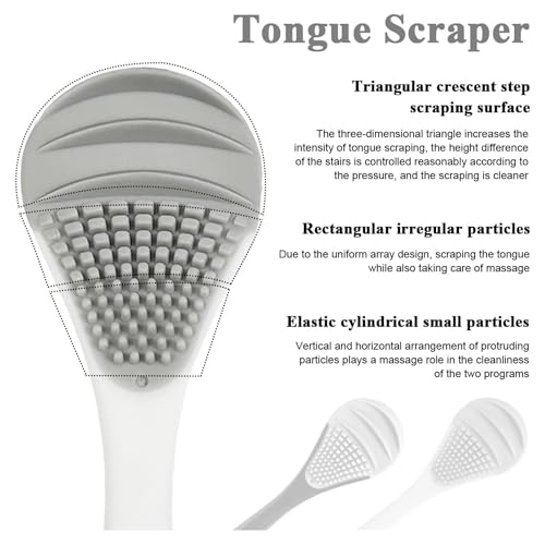 Penora Tongue Cleaner for Adults 2Pcs Silicone Tongue Scraper | Soft Tounge & Tung Cleaner | Fan Shape Tongue Brush Helps Fight Bad Breath | Tough Tongue Cleaner for Baby, Kids, Women, Men - Image 3