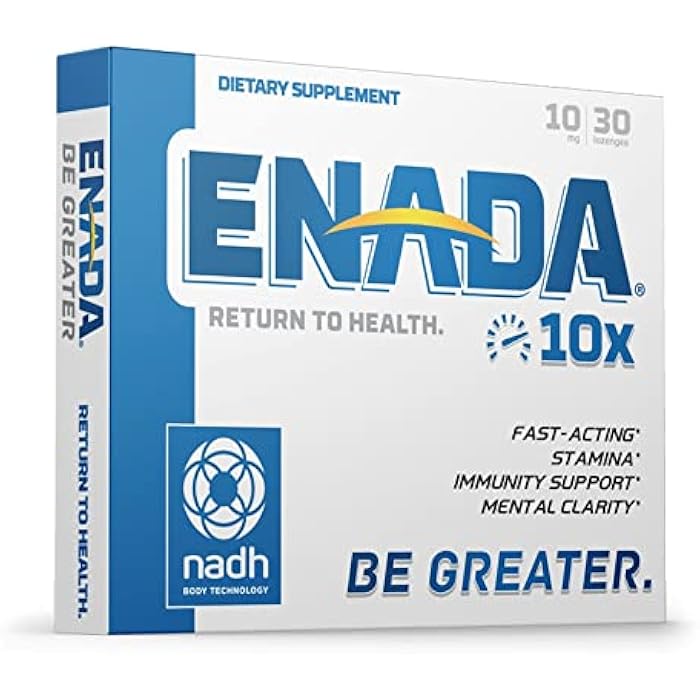 ENADA 10X NADH Supplement with Fast Acting Formula for Active Lifestyle | Natural Energy Booster Great for Jet Lag, Athletic Performance & Studying | Improves Stamina and Mental Clarity | 30 Lozenge - Image 1