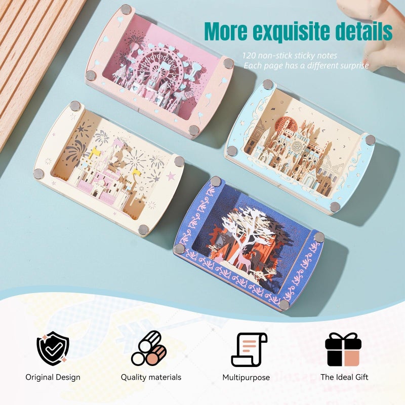 YioeKaa 3D Creative Notepad Tear Paper Sculpture-3D Notepad, Art Notes, Non-Stick Notes for Office and Home Decor (Ferris Wheel) - Image 3