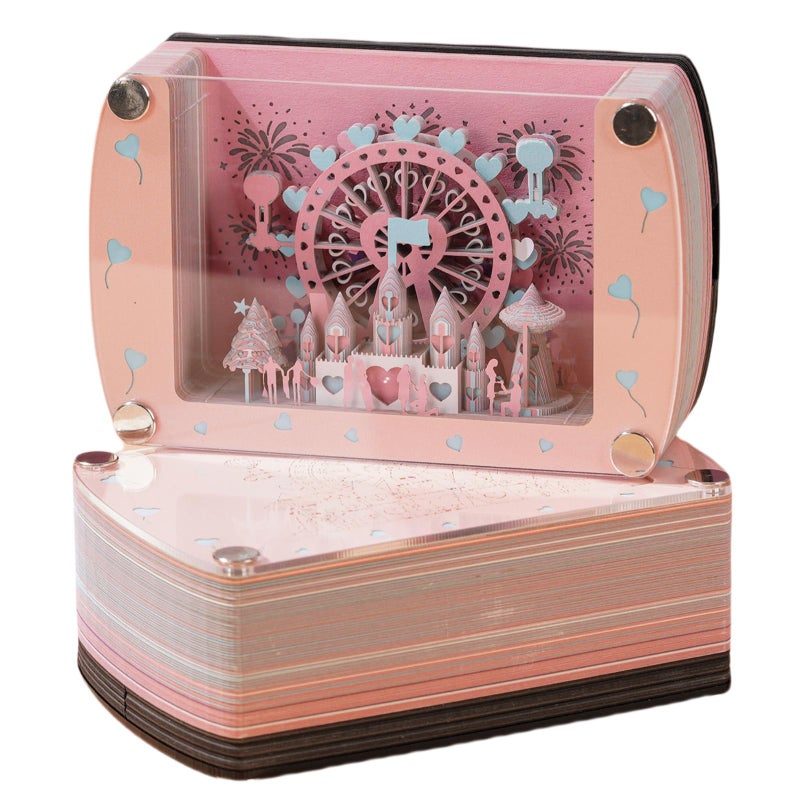 YioeKaa 3D Creative Notepad Tear Paper Sculpture-3D Notepad, Art Notes, Non-Stick Notes for Office and Home Decor (Ferris Wheel) - Image 1