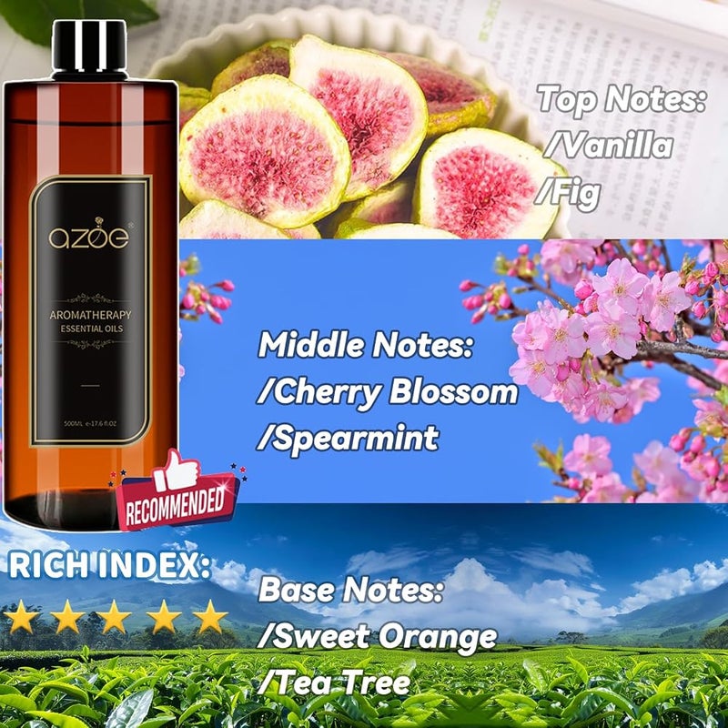 Elitzia Essential Oils for Essential Oil Diffuser Humidifier Natural Aromatherapy Plant Extracts Pure Aroma Essential Oil Fruity Fragrance Candle Making Stress Relief 500ML Hotel Home Use ET500EO5 - Image 2