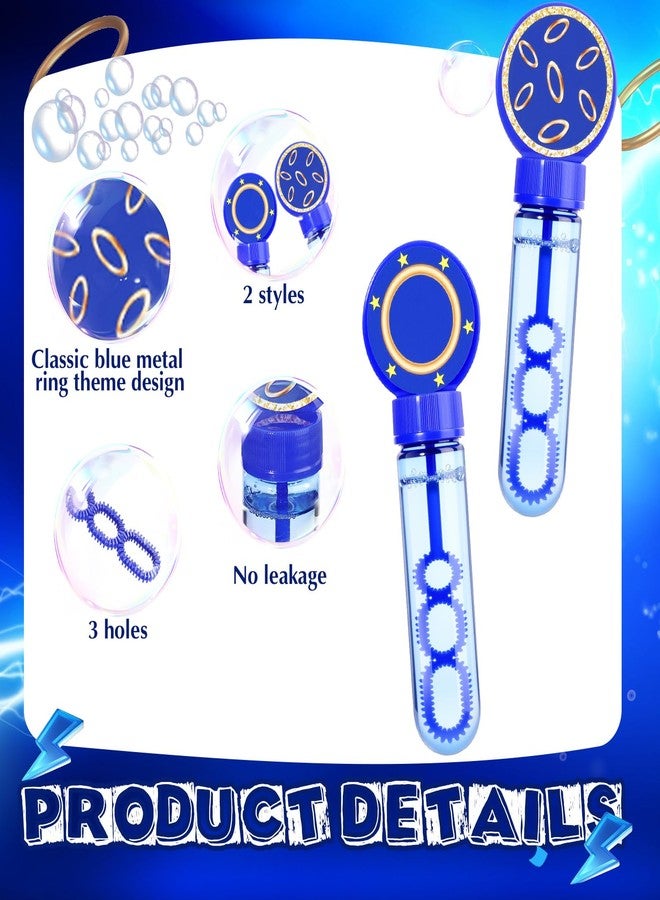 Rotatingpals 24 Pcs Blue with Gold Ring Print Bubble Wands Bubbles Party Favors for Birthday Gifts Prizes Supplies Carnival Easter Goody Bag Stuffers - Image 3