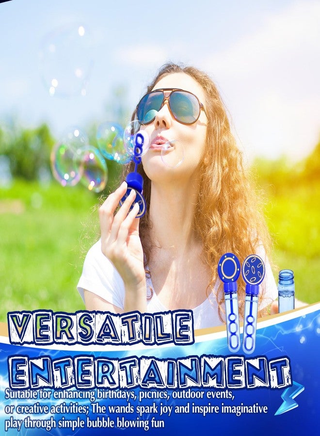 Rotatingpals 24 Pcs Blue with Gold Ring Print Bubble Wands Bubbles Party Favors for Birthday Gifts Prizes Supplies Carnival Easter Goody Bag Stuffers - Image 5