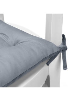 Rest Pack Of 2 Velvet Soft Chair Pad With Seat Ties Suitable For Garden , Kitchen And Office Chairs Indoor And Outdoor Silver 40X40Cm  - Image 3