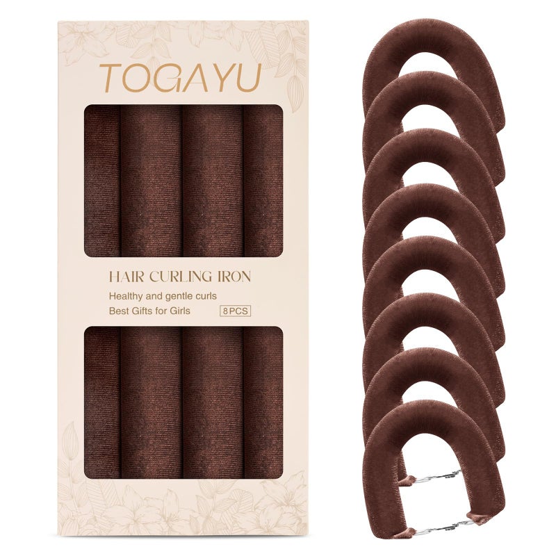 Togayu Heatless Curls Overnight Set - Jumbo Overnight Hair Curlers to Sleep In, Soft Velvet Hair Rollers for Women, No Damage Curls Styling Tools 8pcs - Image 1